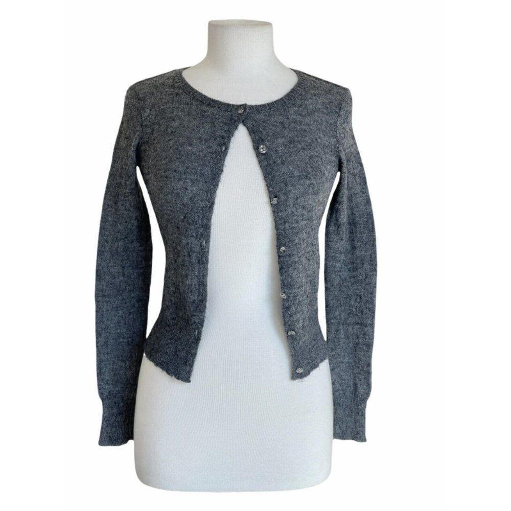 JCrew Women's L Alpaca & Wool Cardigan w/ Jewel Buttons